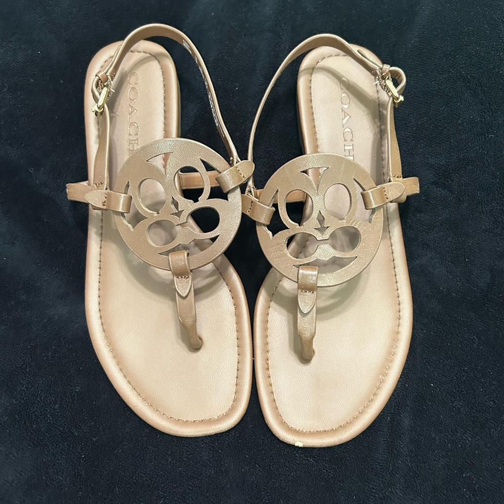 Coach Tan Leather Sandals